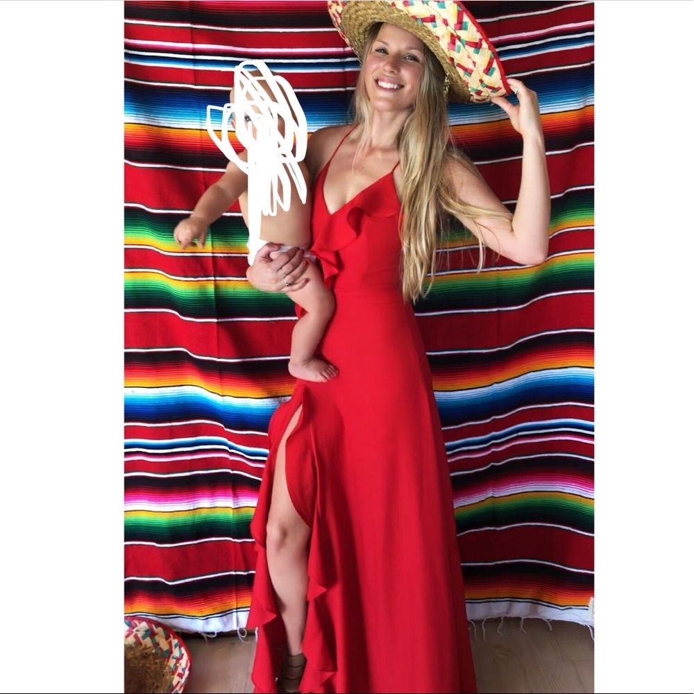 ETIQUETTE: Red dress with slit & open strappy back